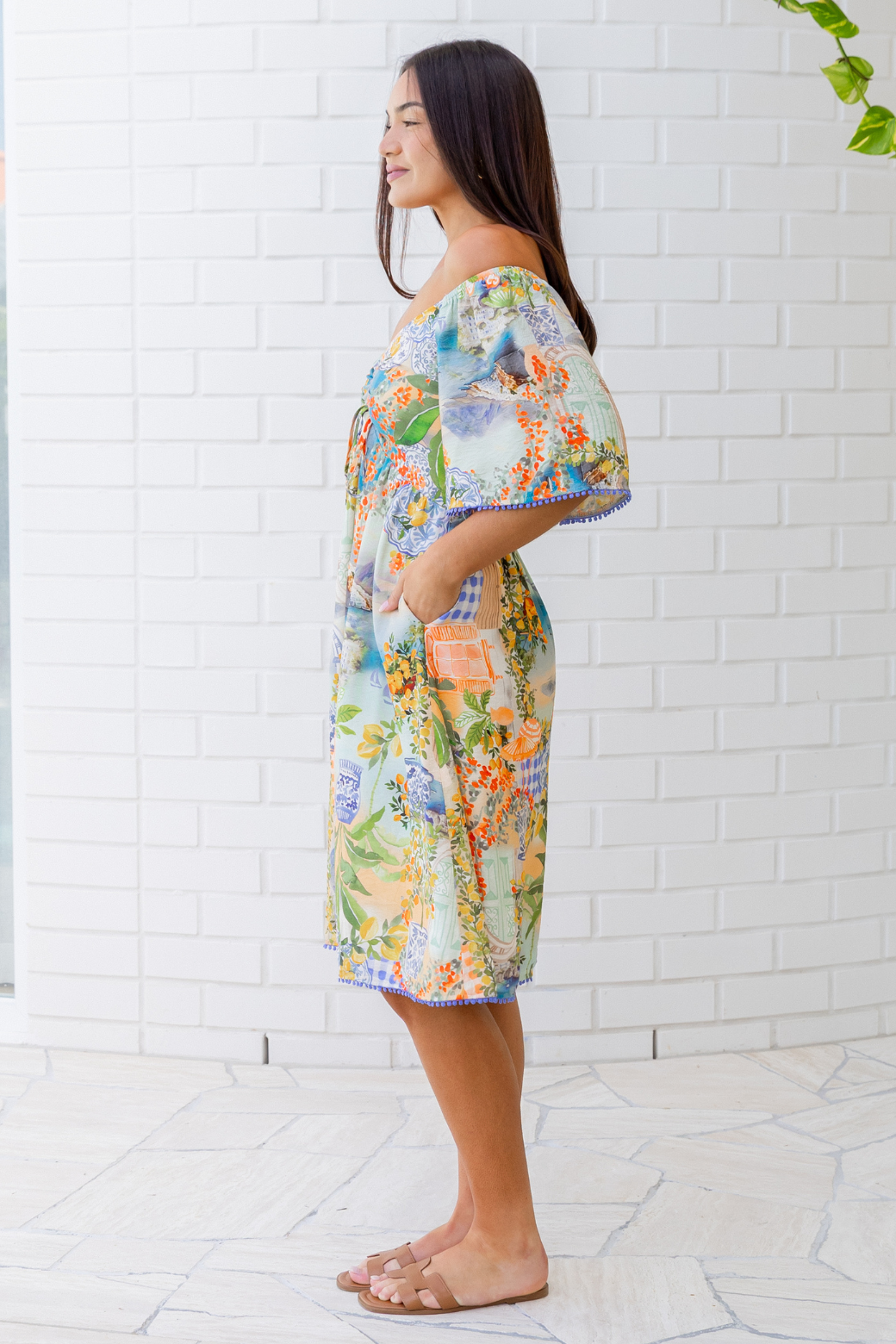 Celine Midi Dress Como Print