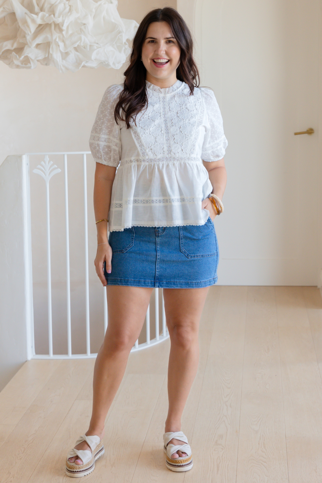 Charlie Denim Mini Skirt Mid Blue