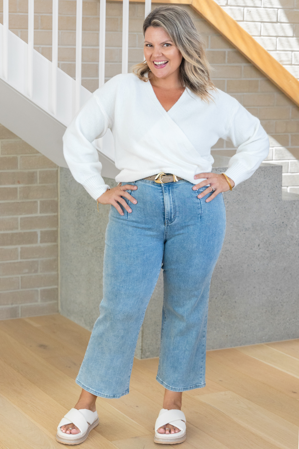 Charlotte Crossover Knit Cream