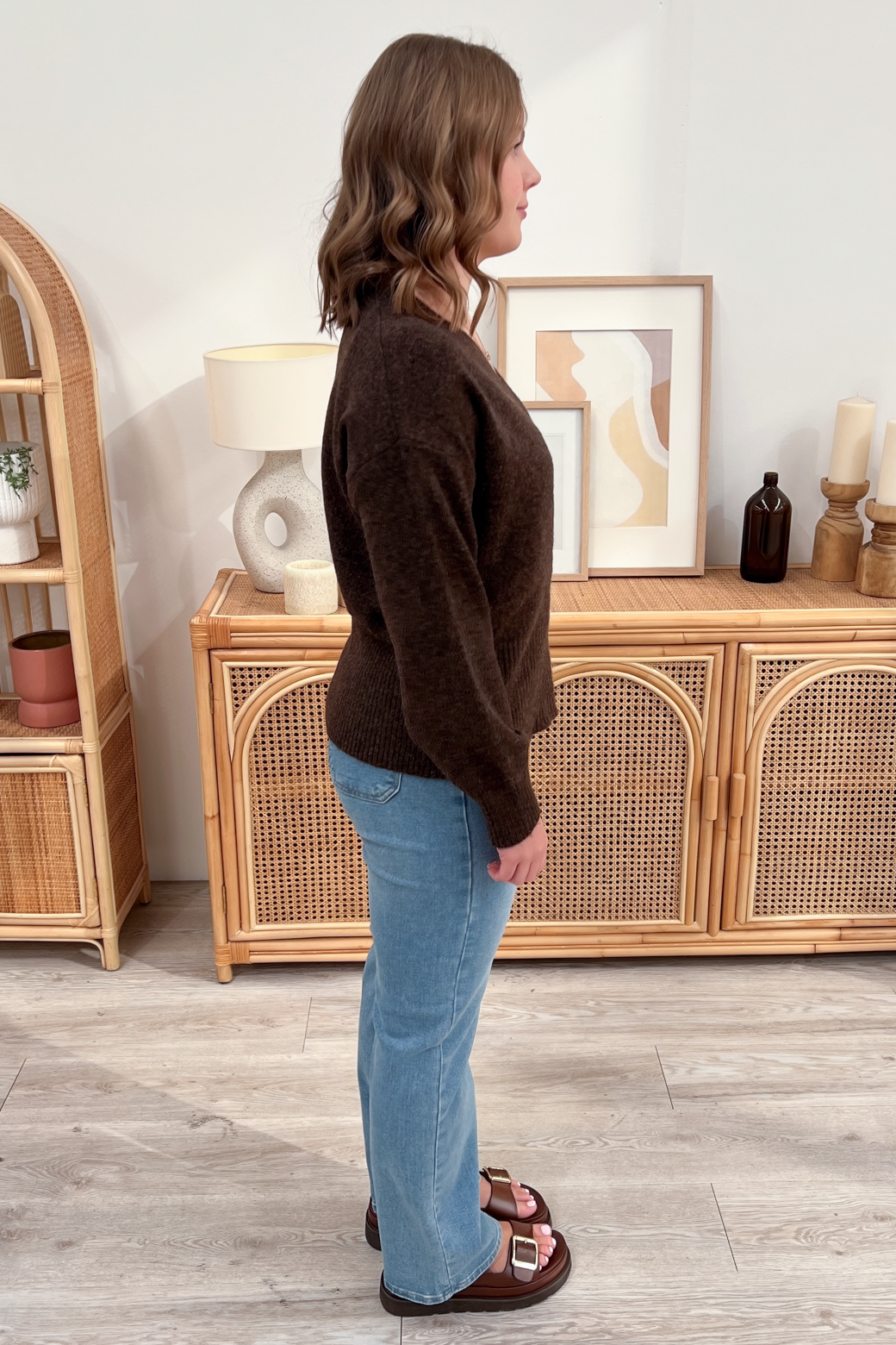 Charlotte Crossover Knit Dark Chocolate