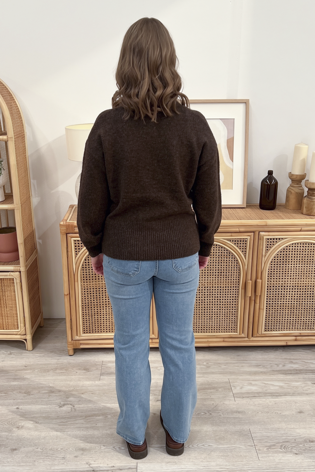 Charlotte Crossover Knit Dark Chocolate
