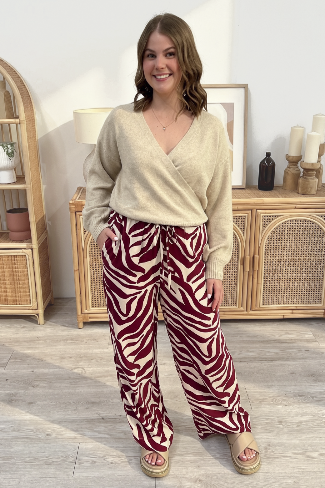 Charlotte Crossover Knit Latte