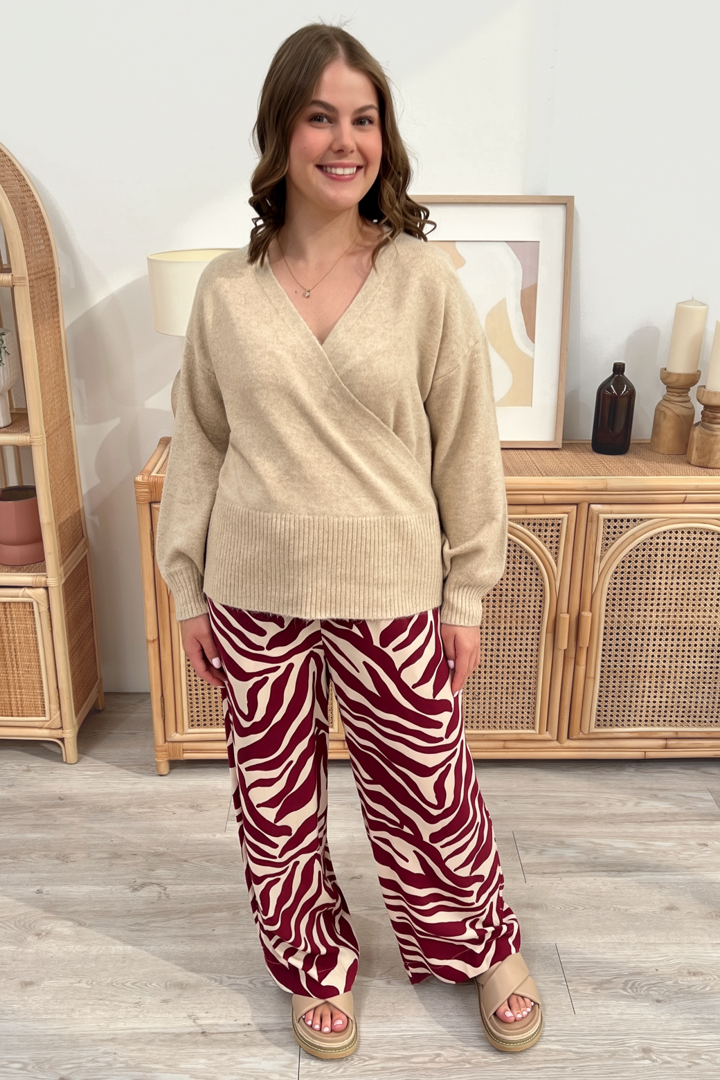 Charlotte Crossover Knit Latte