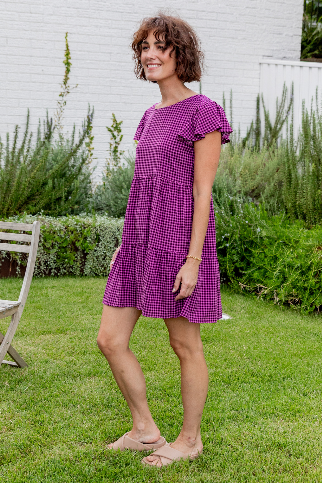 Chase Dress Plum Gingham