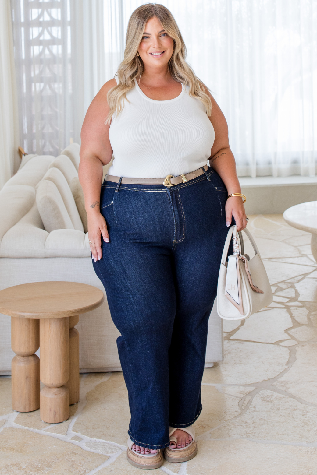 Chloe Crop Stretch Jeans Indigo