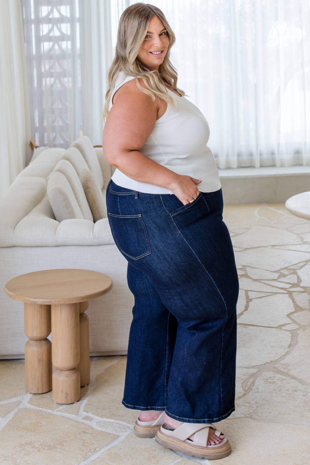 Chloe Crop Stretch Jeans Indigo