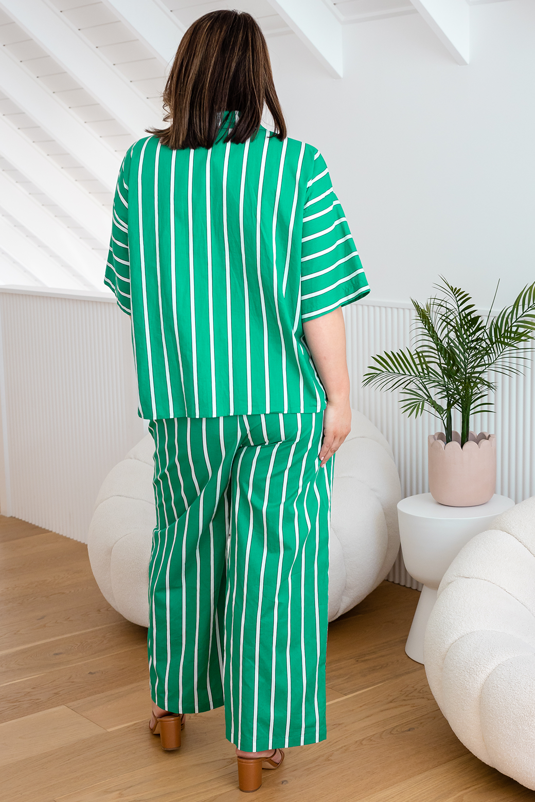 Final Sale | Cinco Pants Green Stripe