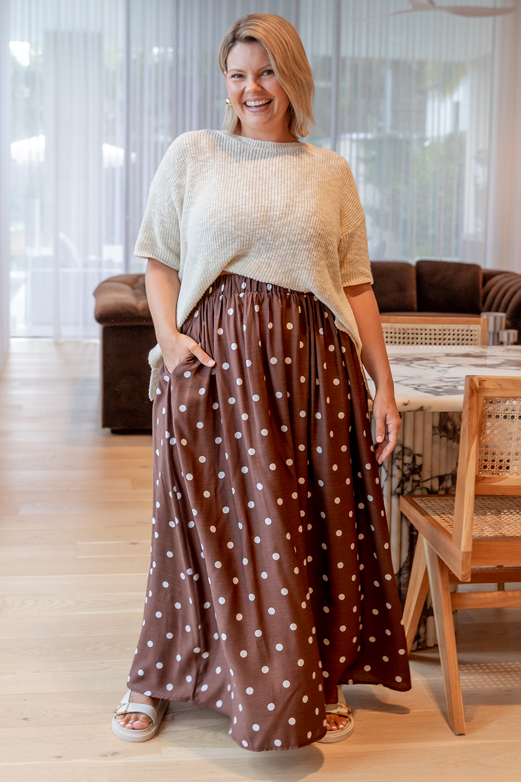 Dawson Cotton Knit Top Vanilla