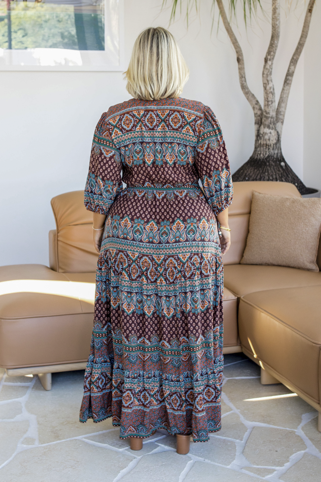 Cody Maxi Dress Lily Print Chocolate