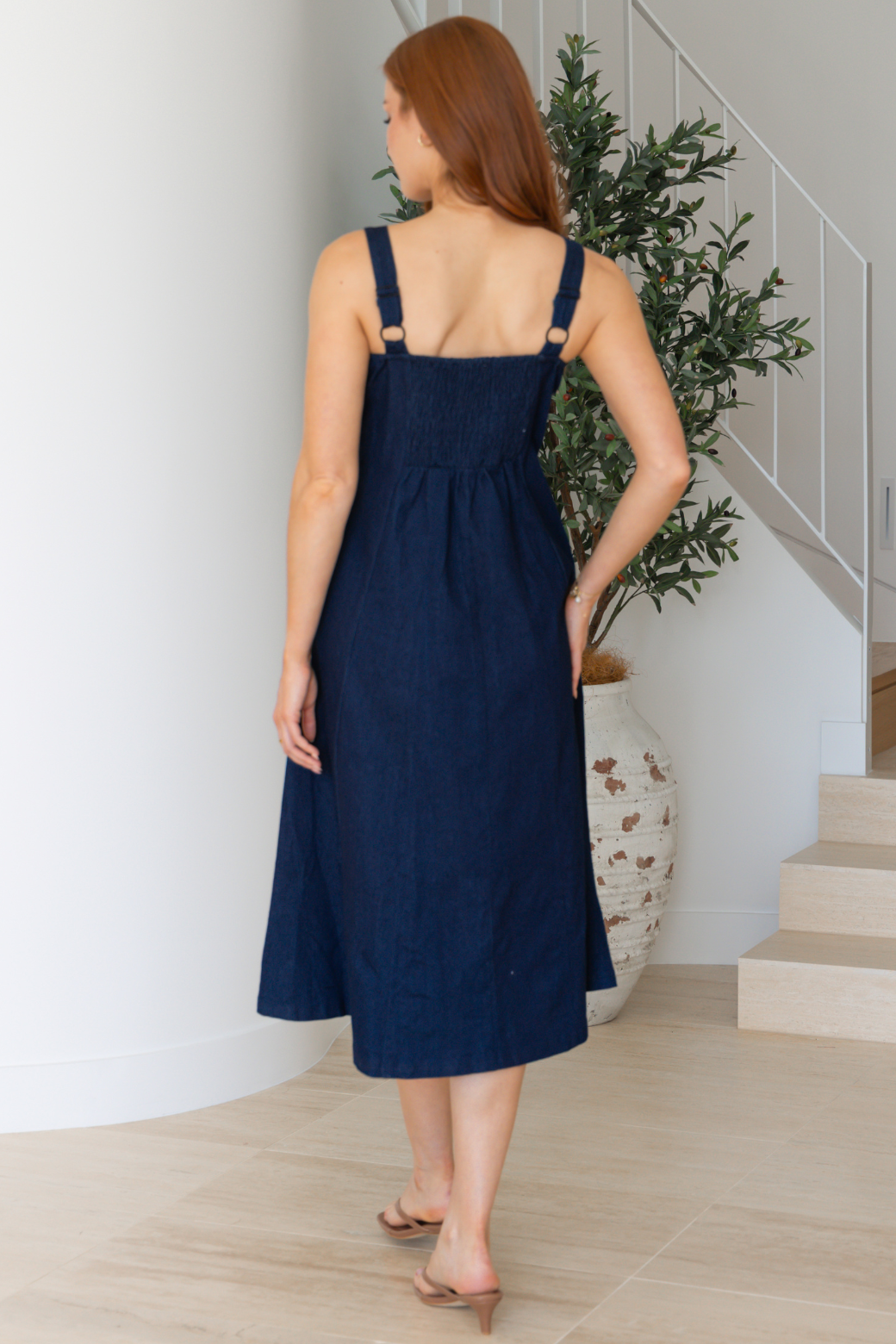 Colette Midi Denim Dress Indigo