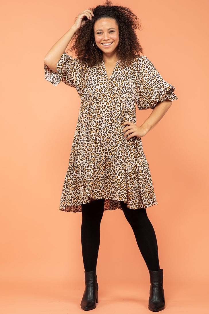 FINAL SALE Connie Dress Luca Print Leopard