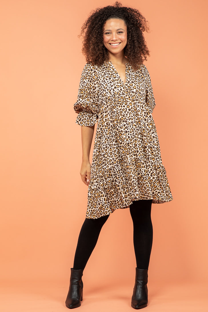 FINAL SALE Connie Dress Luca Print Leopard