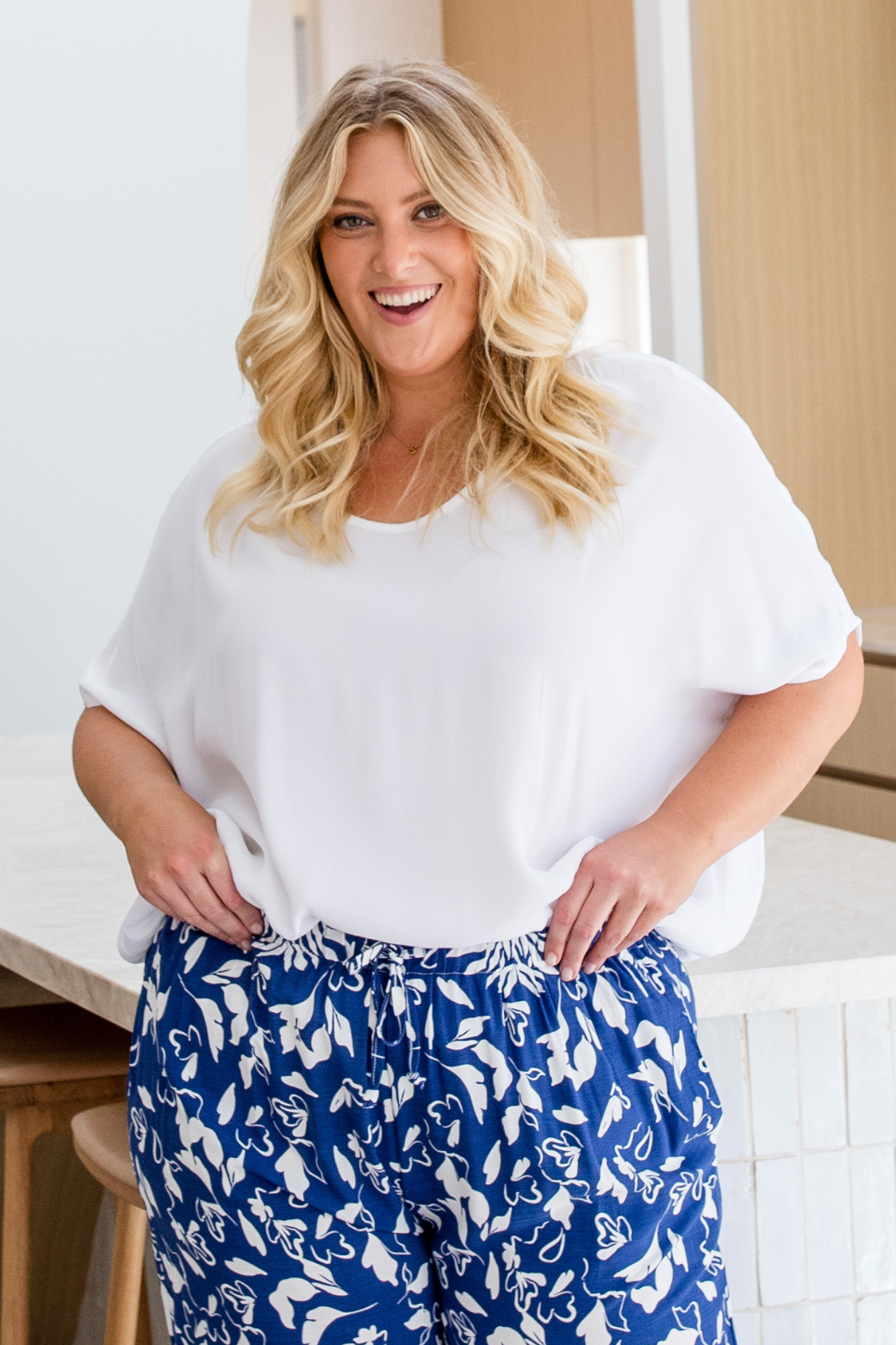 Brodie Drape Top White