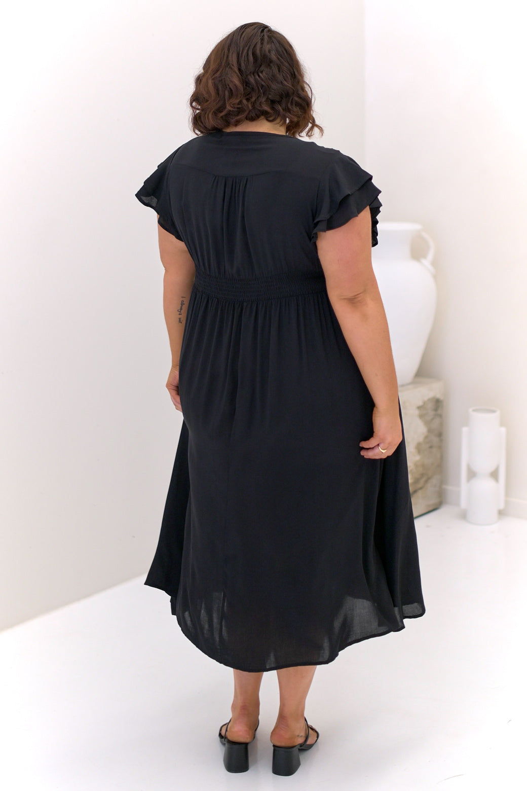 FINAL SALE Melanie Midi Dress Black