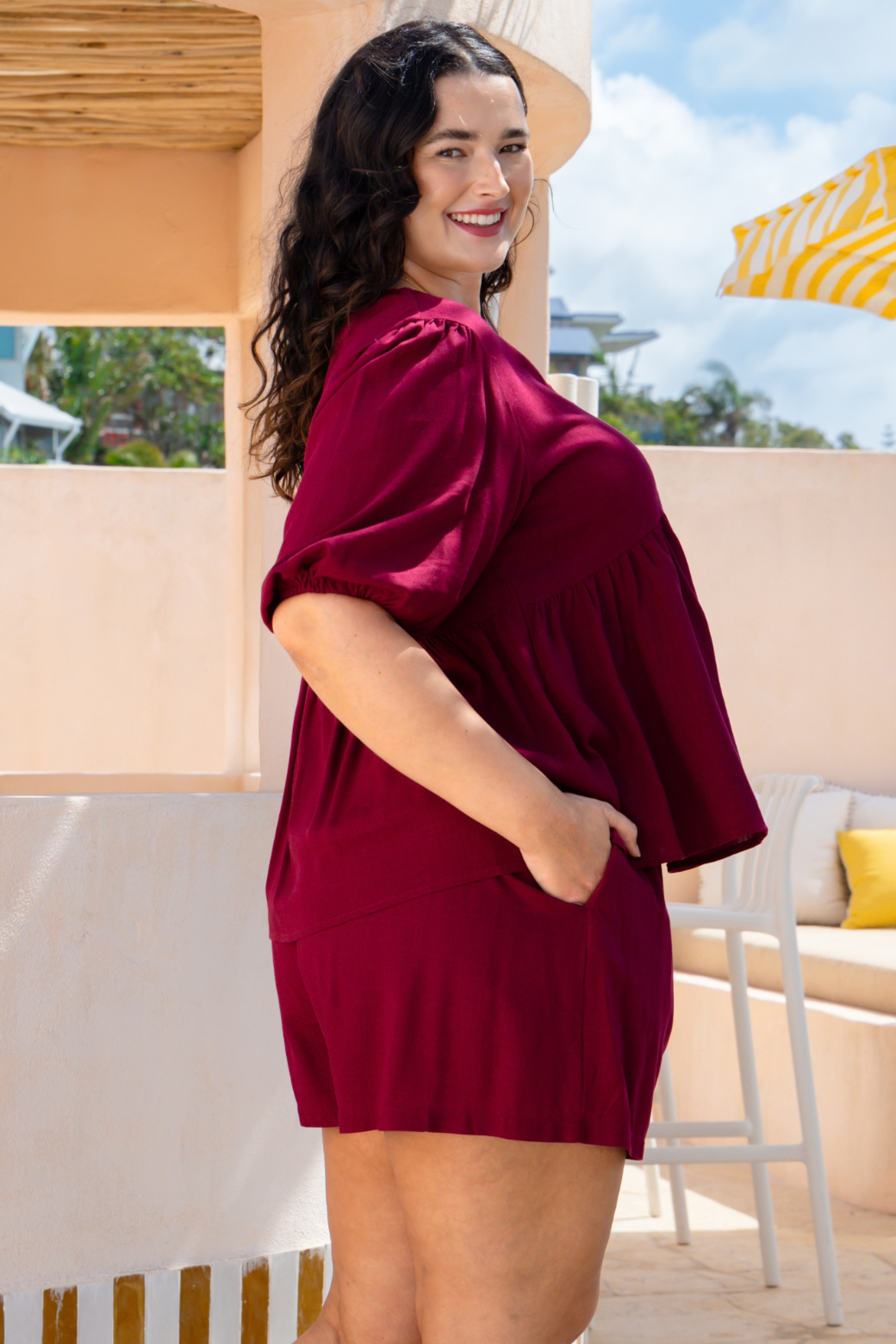 Dahlia Shorts Burgundy