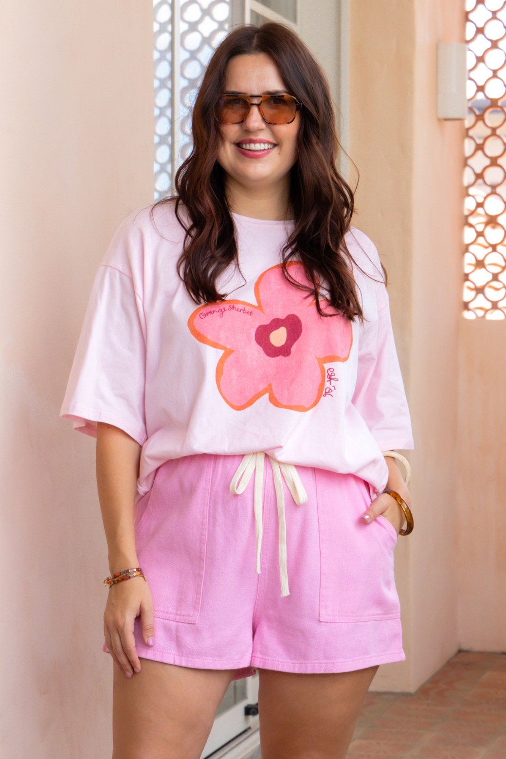 Daisy Graphic Tshirt Pink