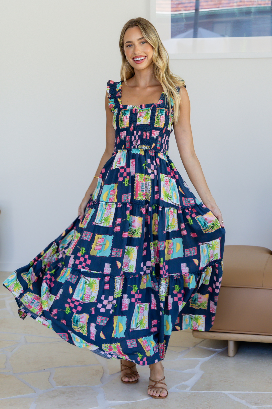 Darcey Maxi Dress Tuscan Sun Print