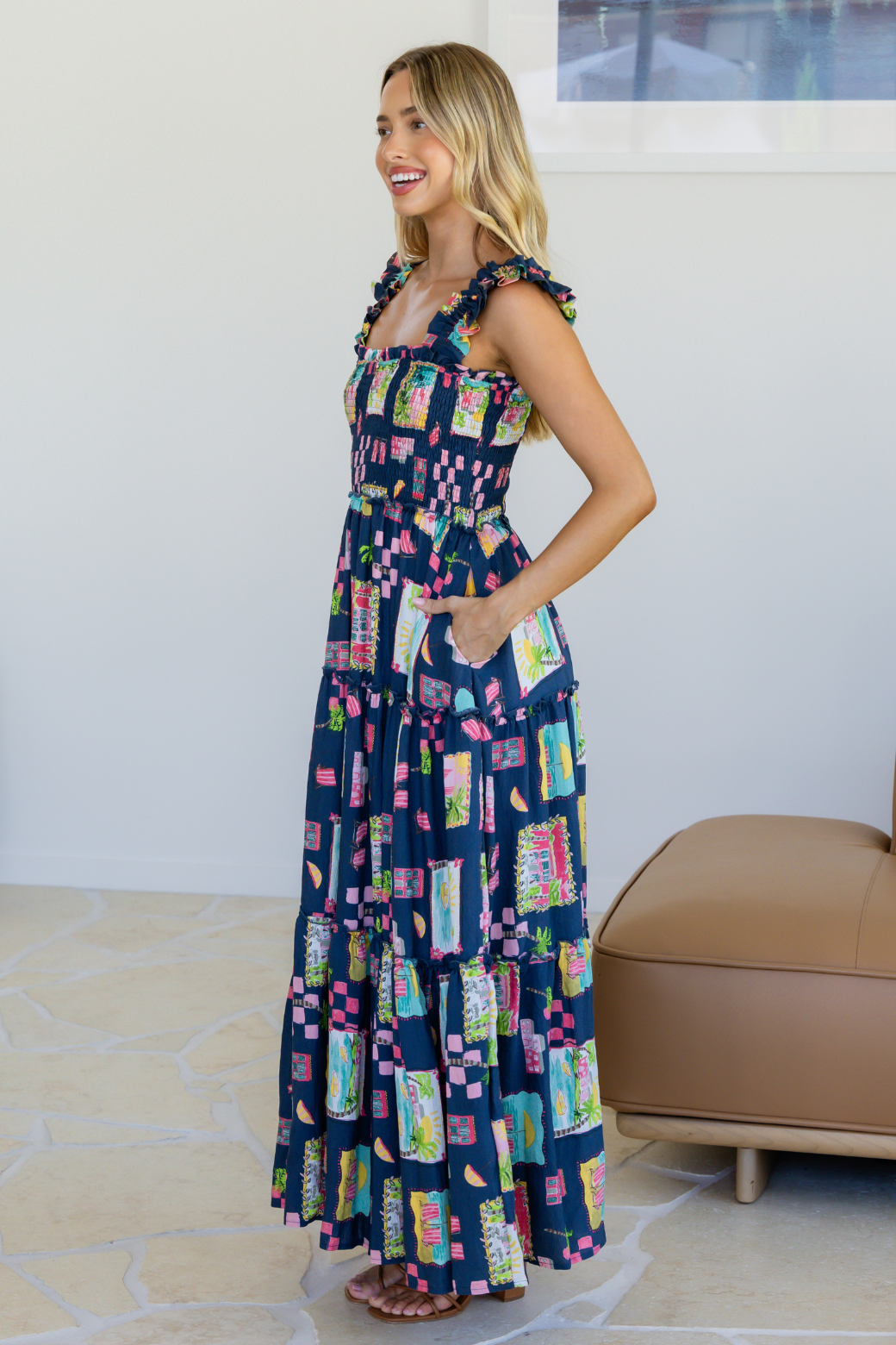 Darcey Maxi Dress Tuscan Sun Print