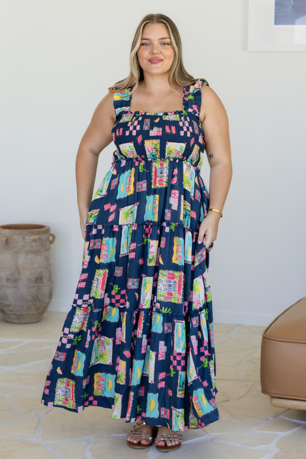 Darcey Maxi Dress Tuscan Sun Print