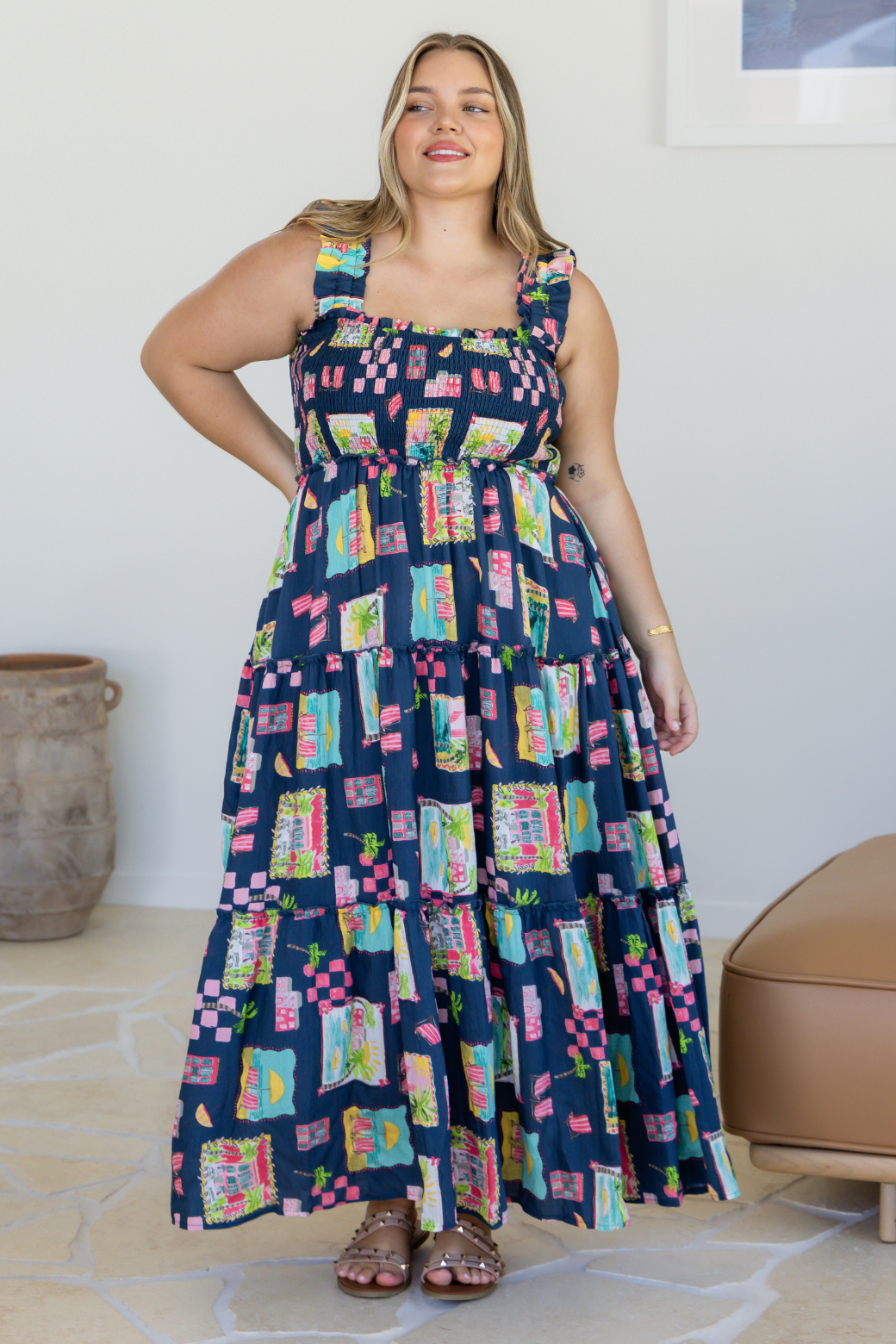 Darcey Maxi Dress Tuscan Sun Print