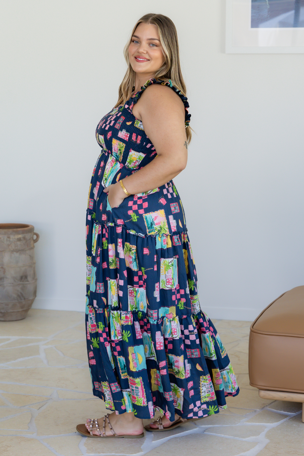 Darcey Maxi Dress Tuscan Sun Print