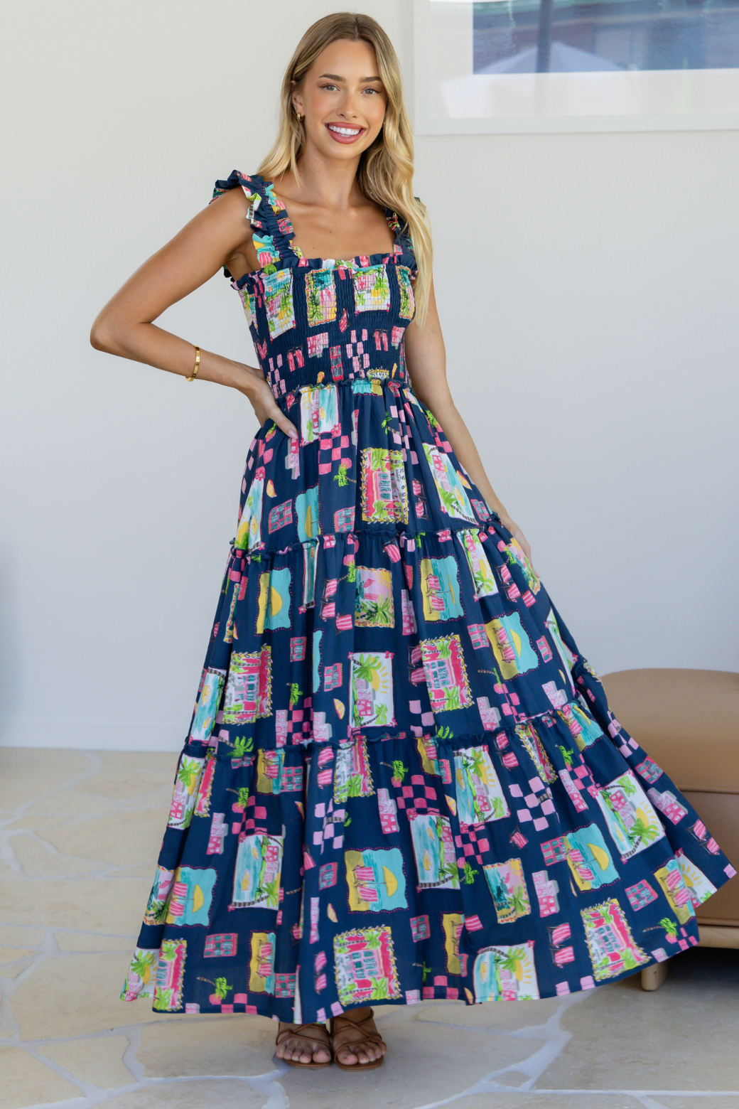 Darcey Maxi Dress Tuscan Sun Print