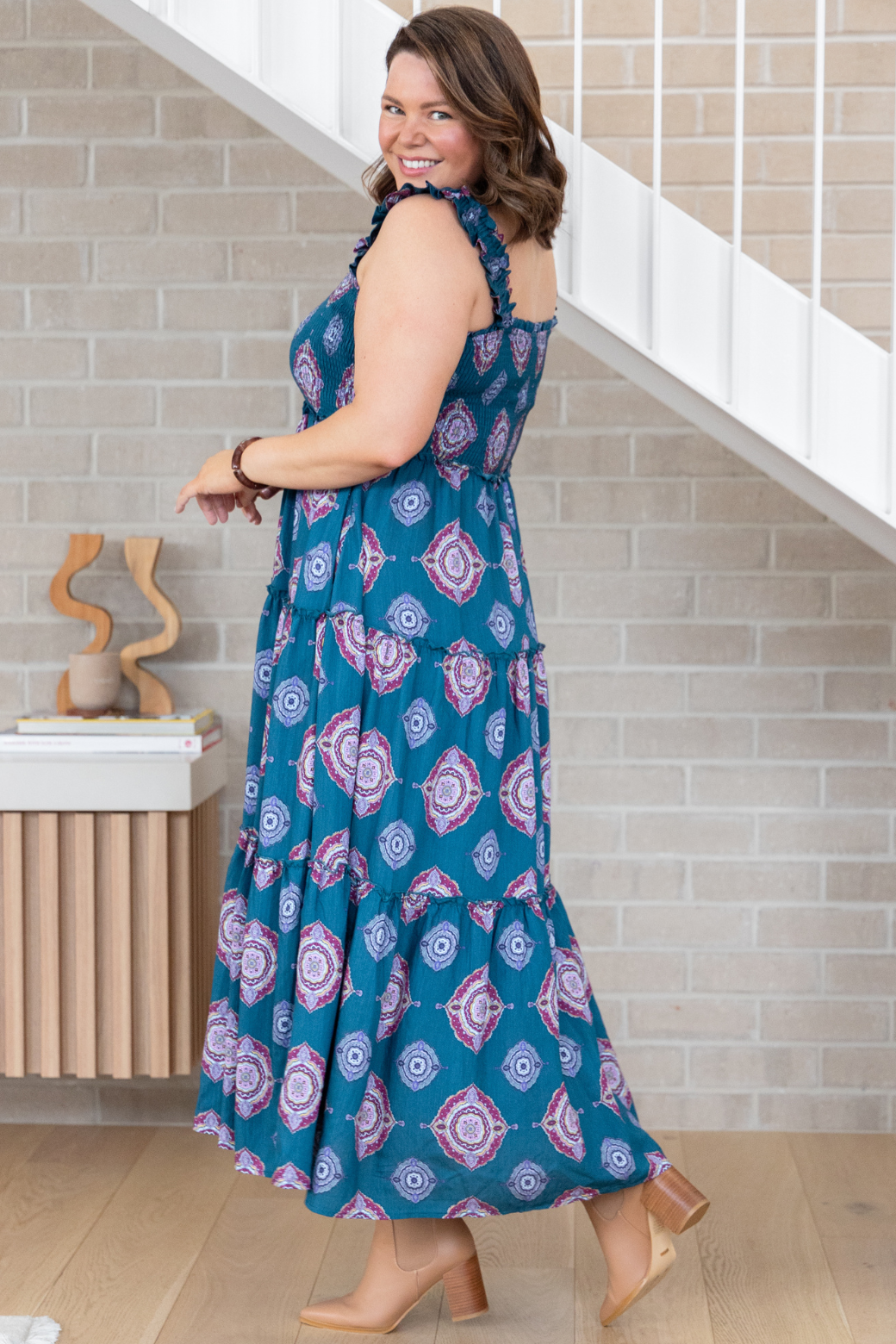 Darcey Maxi Dress Zara Print Teal