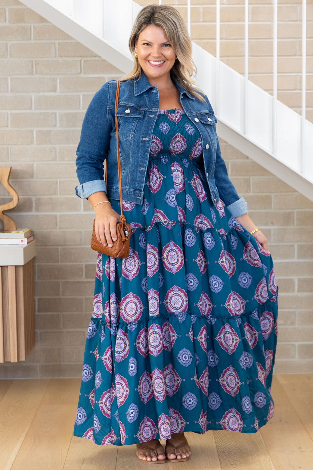 Darcey Maxi Dress Zara Print Teal