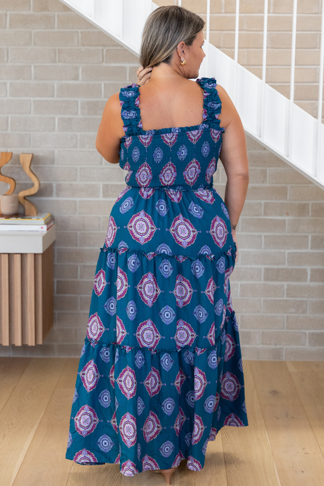 Darcey Maxi Dress Zara Print Teal