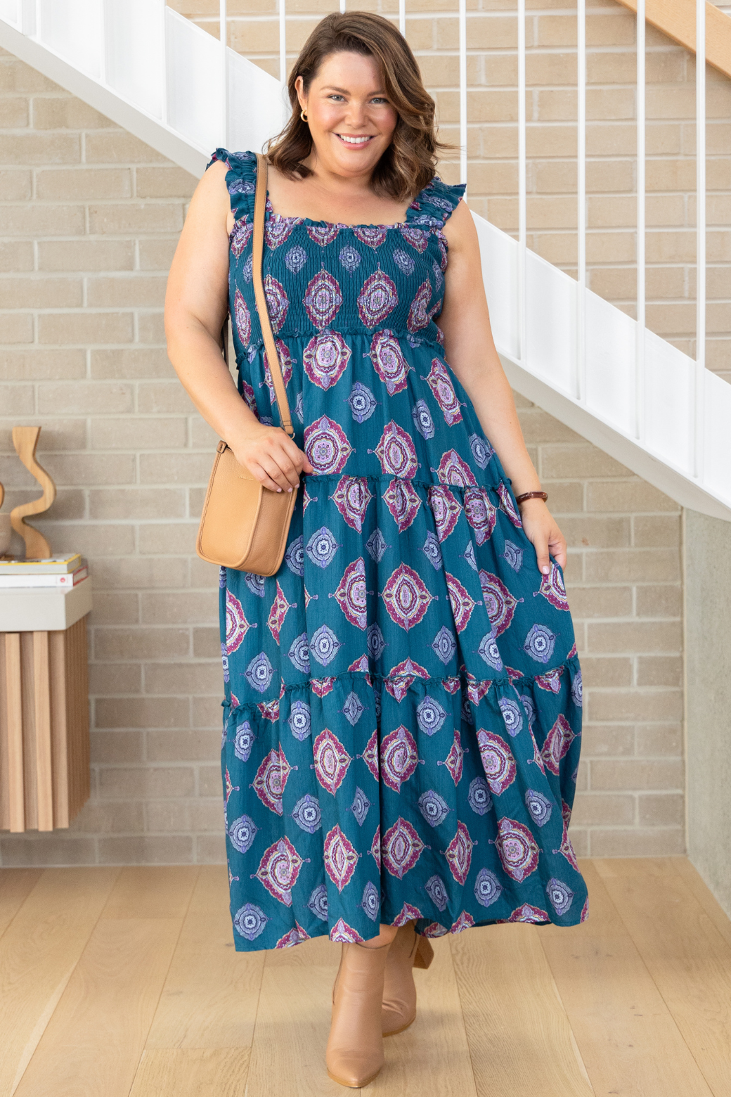 Darcey Maxi Dress Zara Print Teal