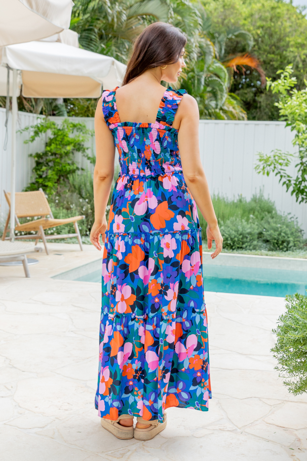Darcey Shirred Maxi Dress Margarita Floral