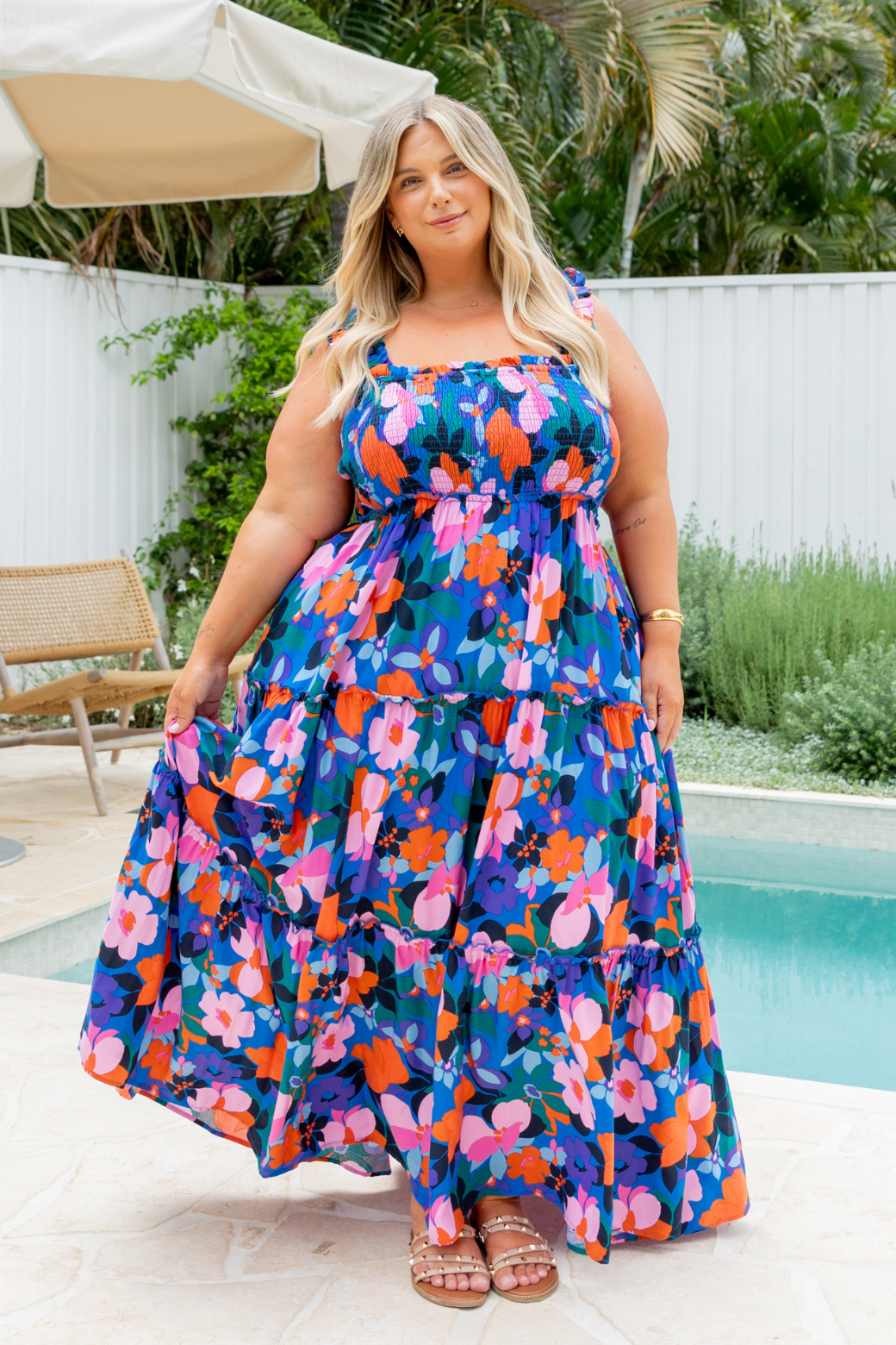 Darcey Shirred Maxi Dress Margarita Floral
