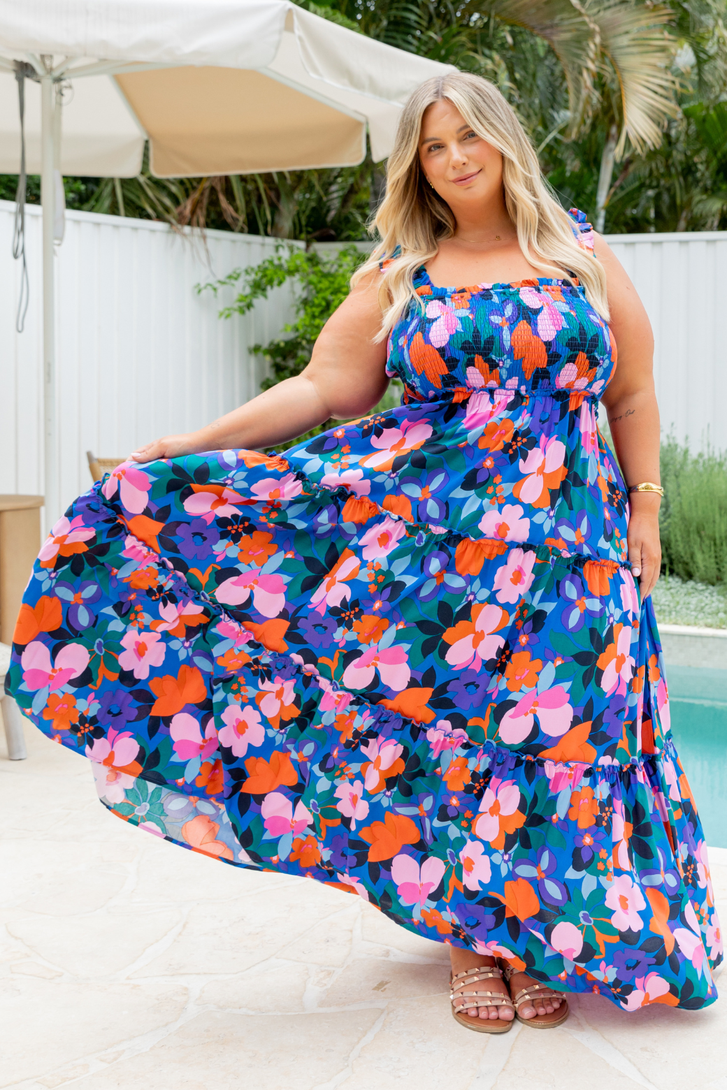 Darcey Shirred Maxi Dress Margarita Floral