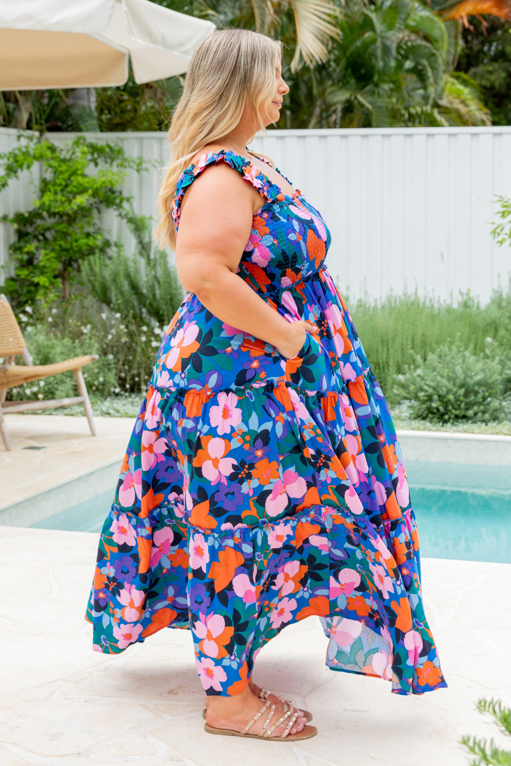 Darcey Shirred Maxi Dress Margarita Floral