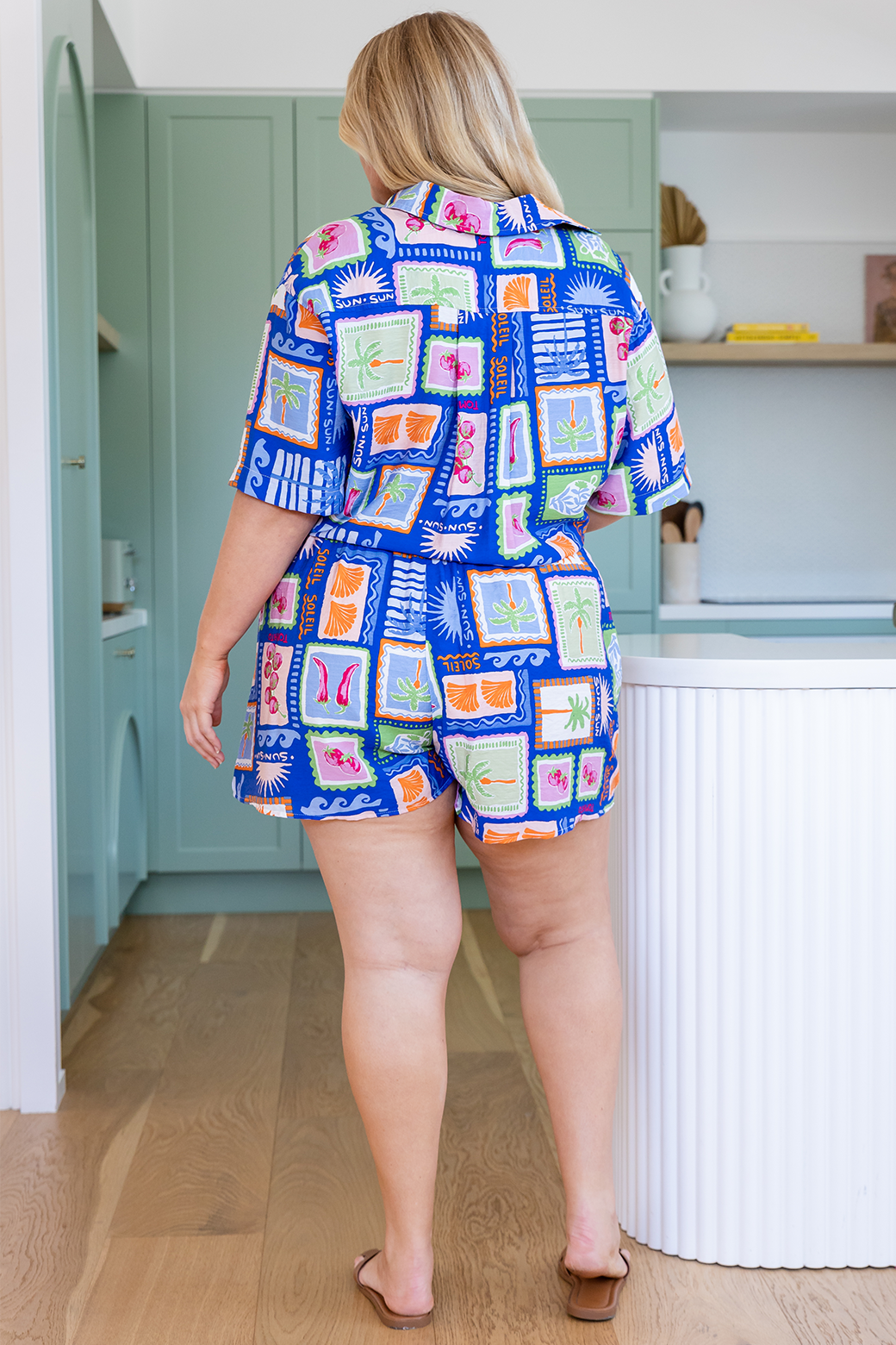 Final Sale | Kelsey Shorts Sunchaser Print Blue