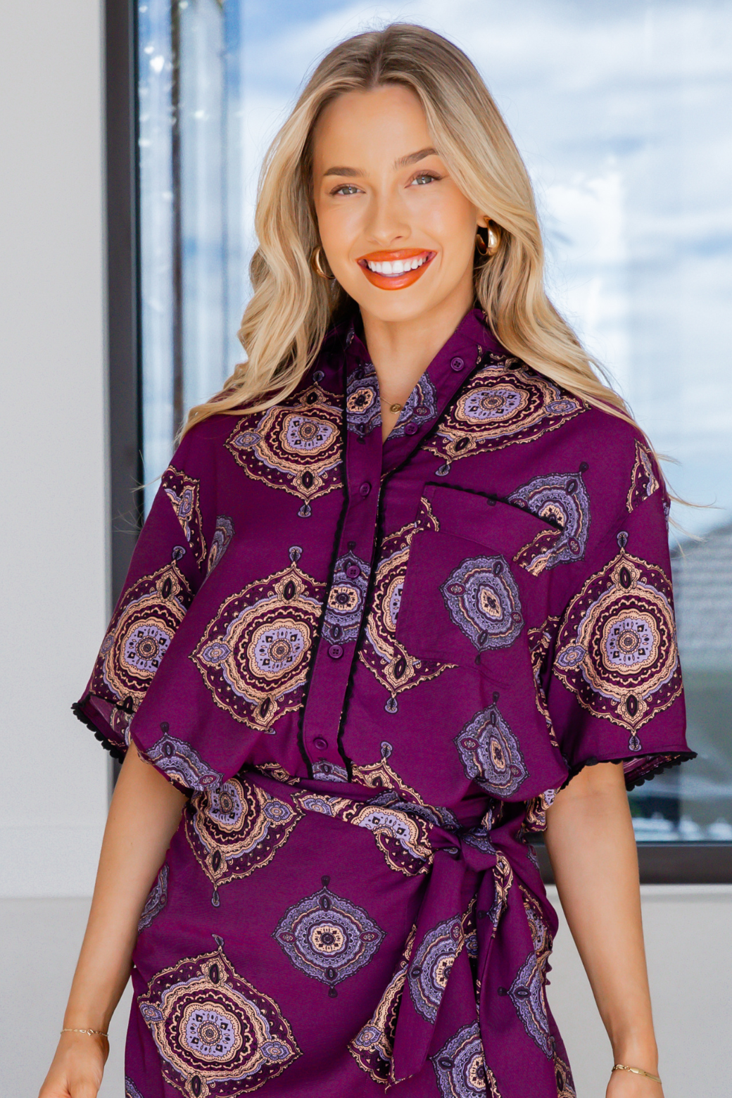 Delta Shirt Zara Print Plum