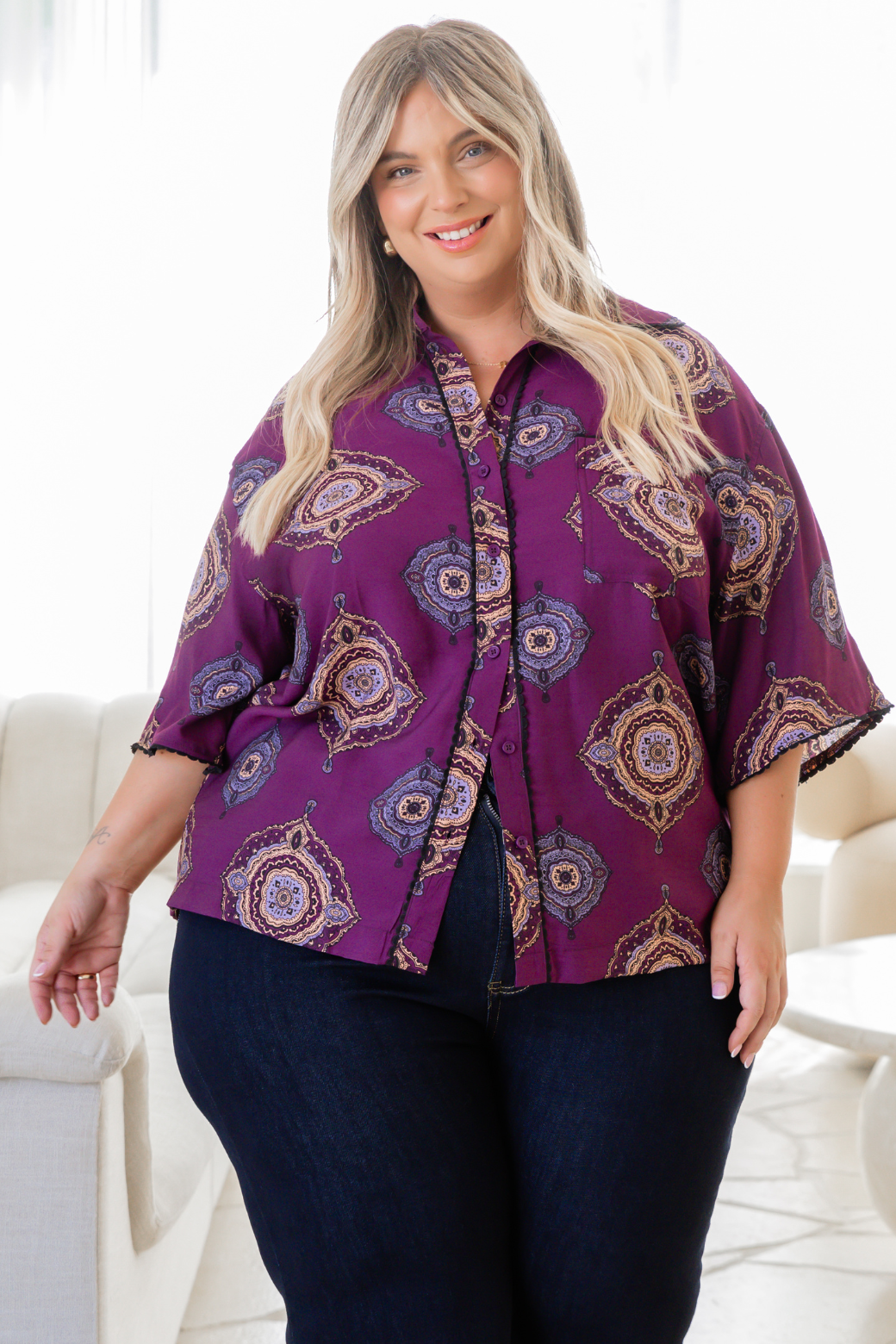 Delta Shirt Zara Print Plum