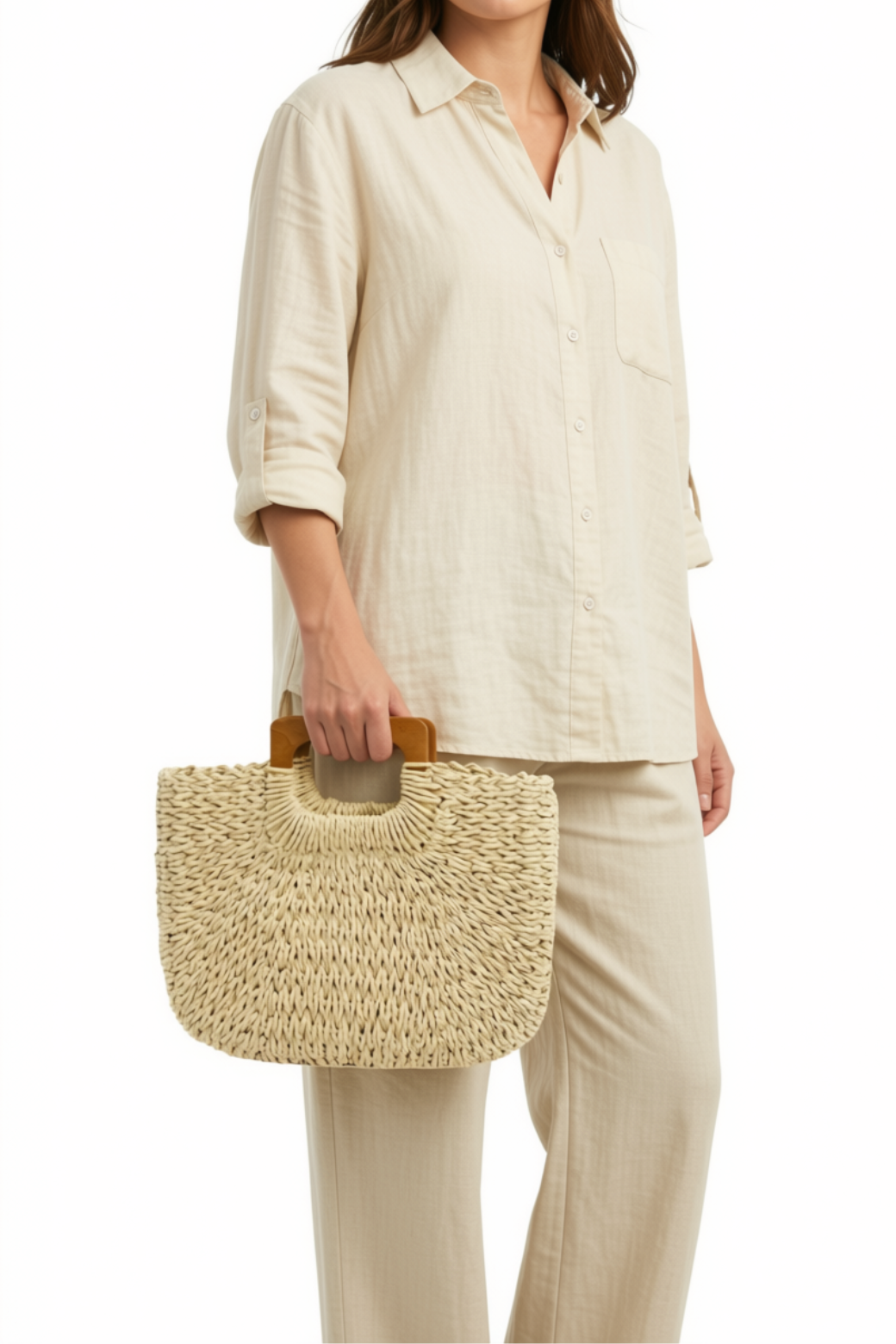 Dusk Top Handle Straw Tote