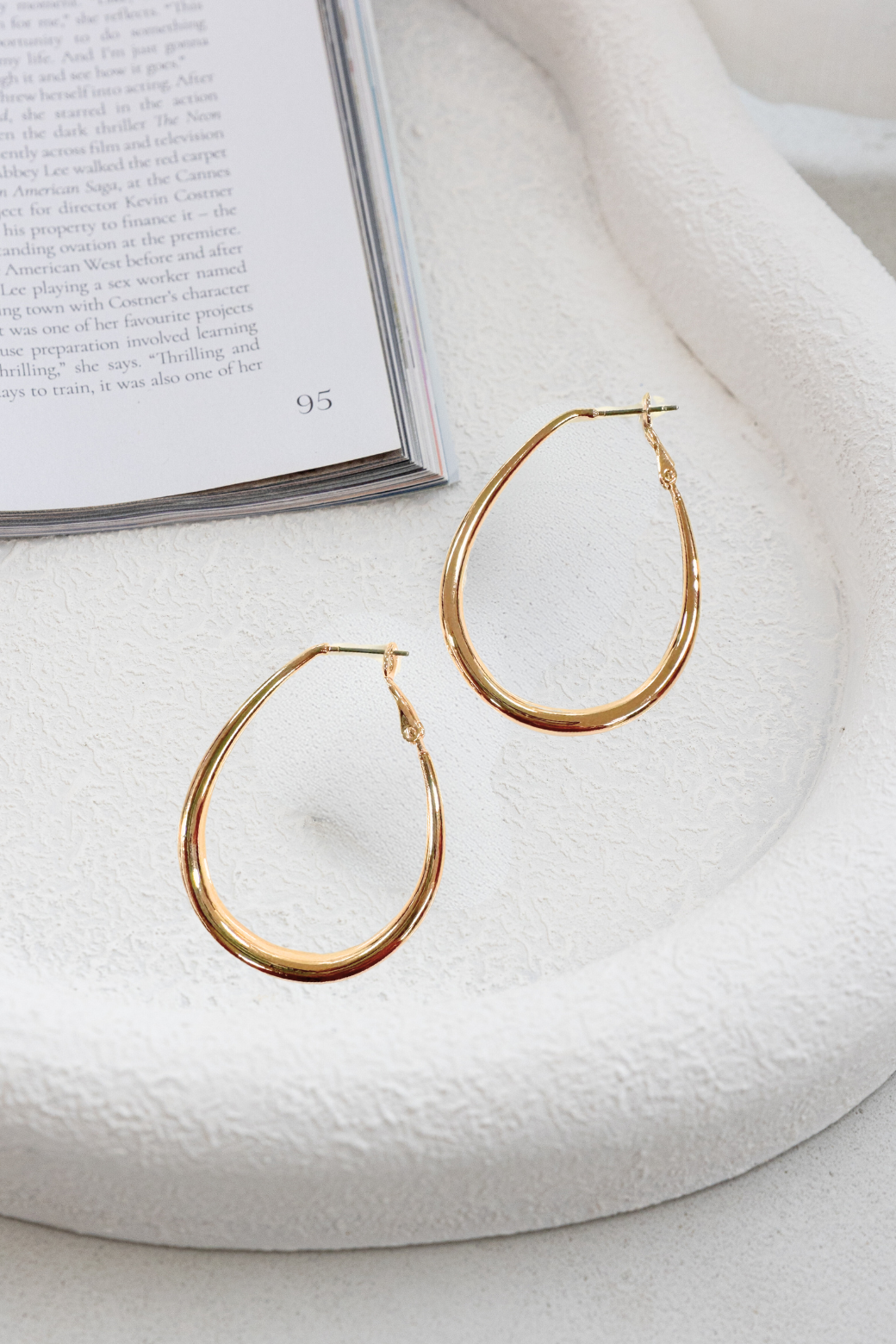 Orange Sherbet Teardrop Hoop Gold