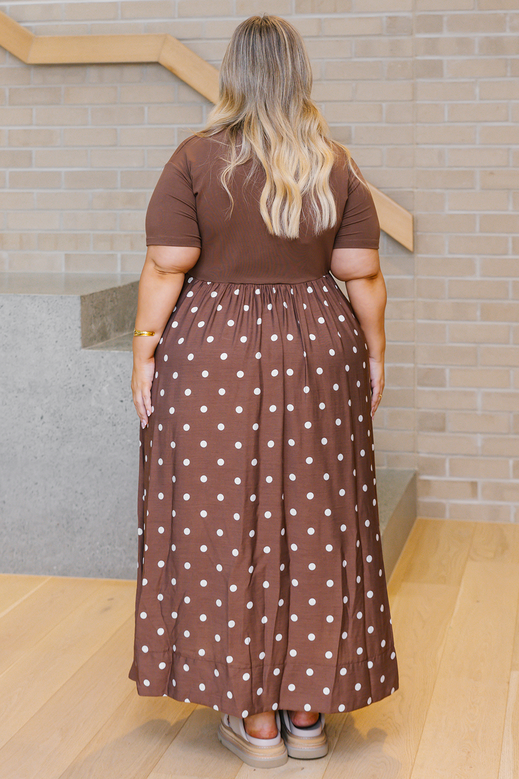 Elka T-shirt Midi Dress Choc Spot