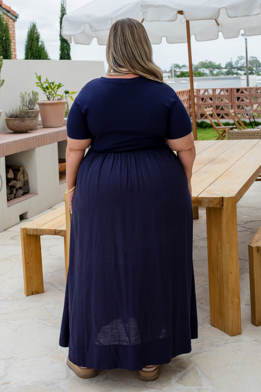 Elka T-shirt Midi Dress Navy