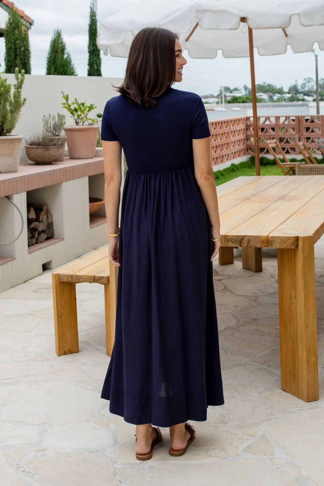 Elka T-shirt Midi Dress Navy