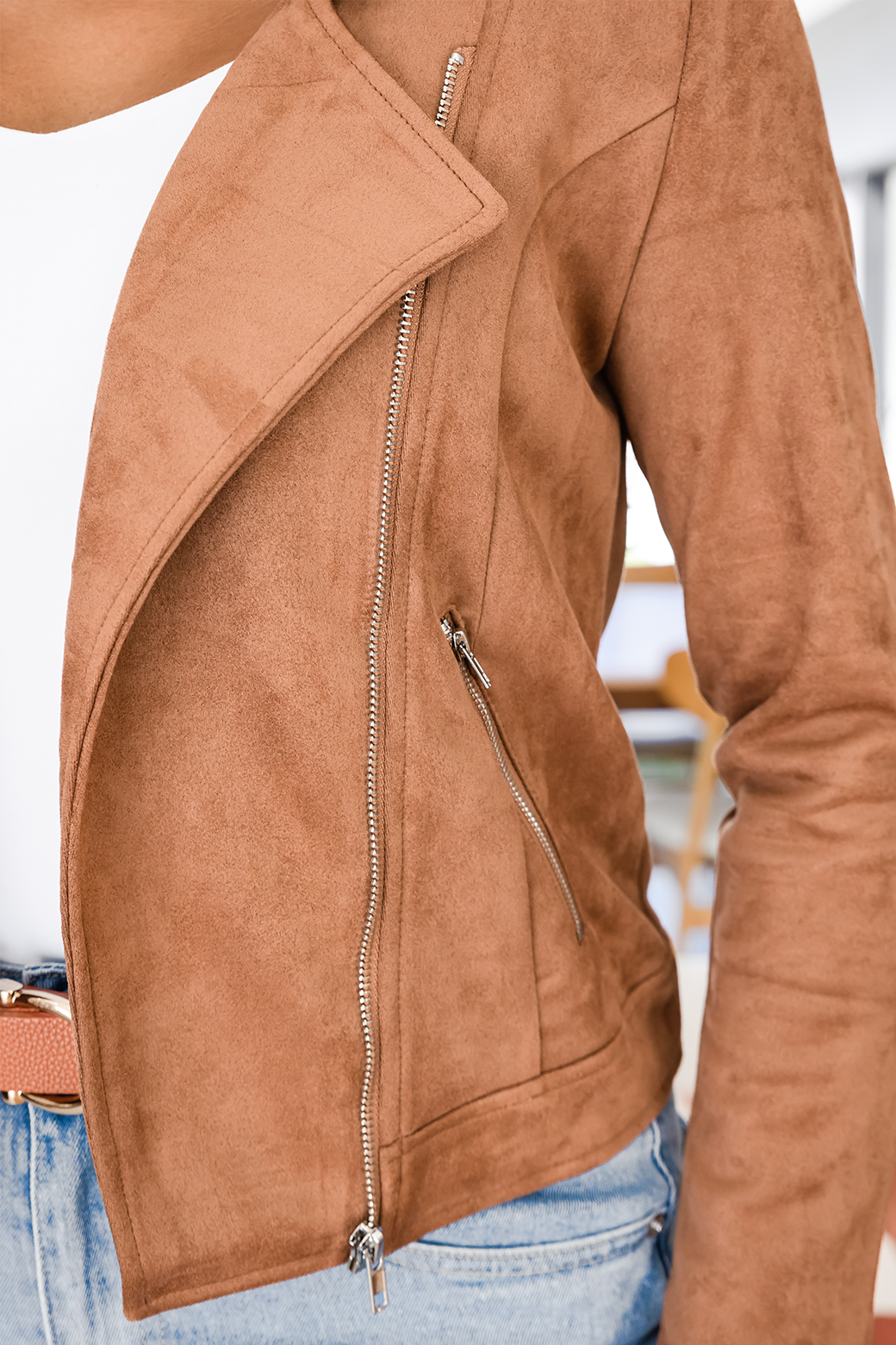 Emilia Moto Jacket Tan