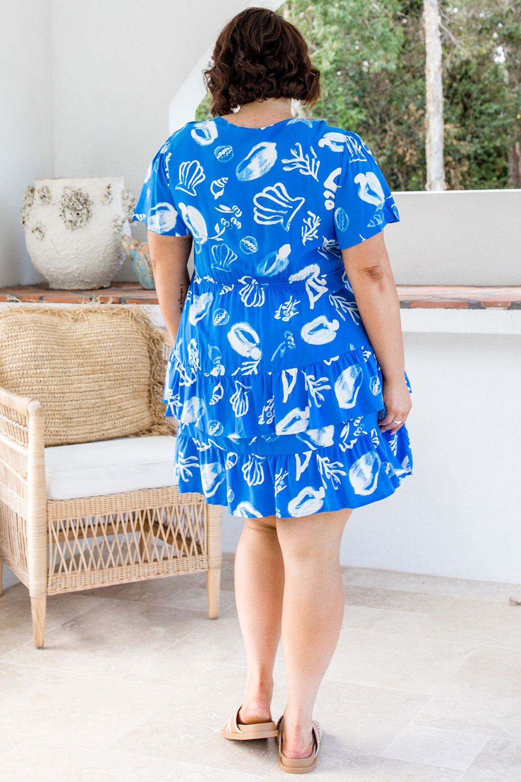 Erin Dress Tide Print Blue