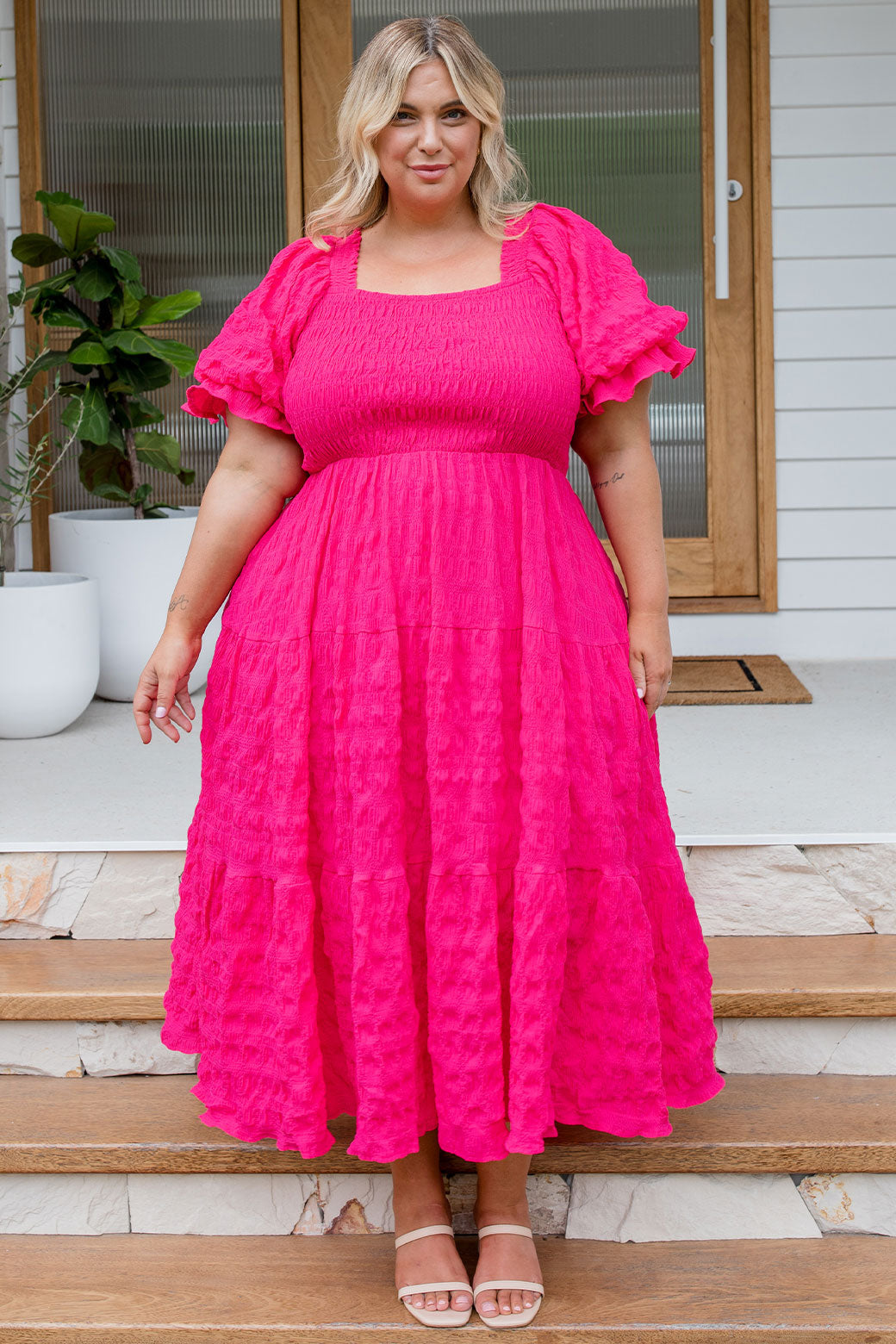 Final Sale Farrah Midi Dress Hot Pink