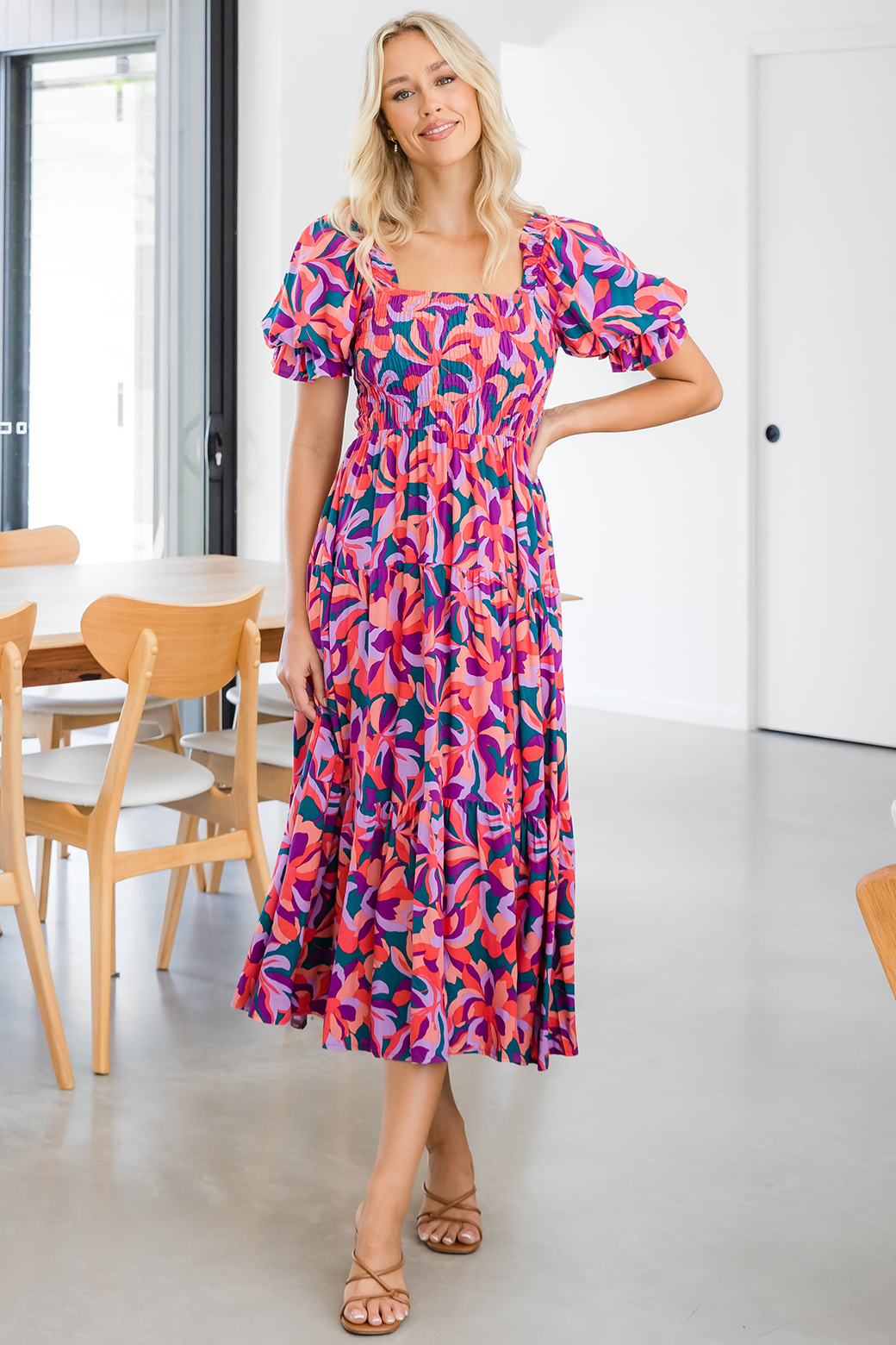 Farrah Midi Dress Capri Print