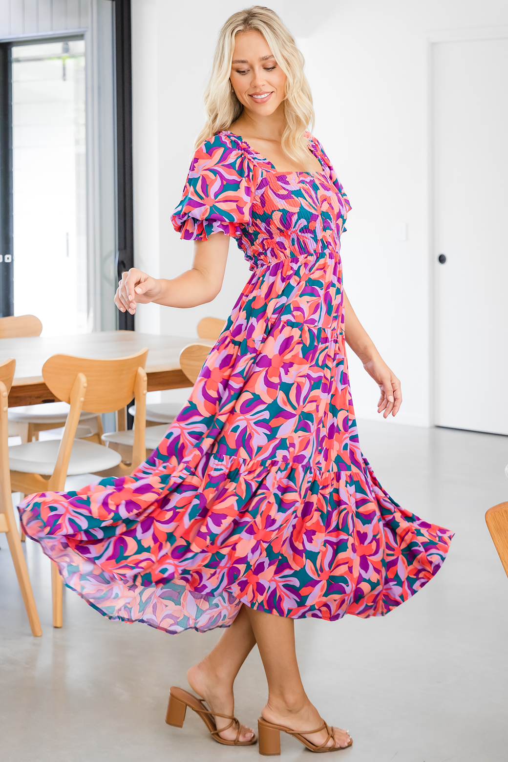 Farrah Midi Dress Capri Print