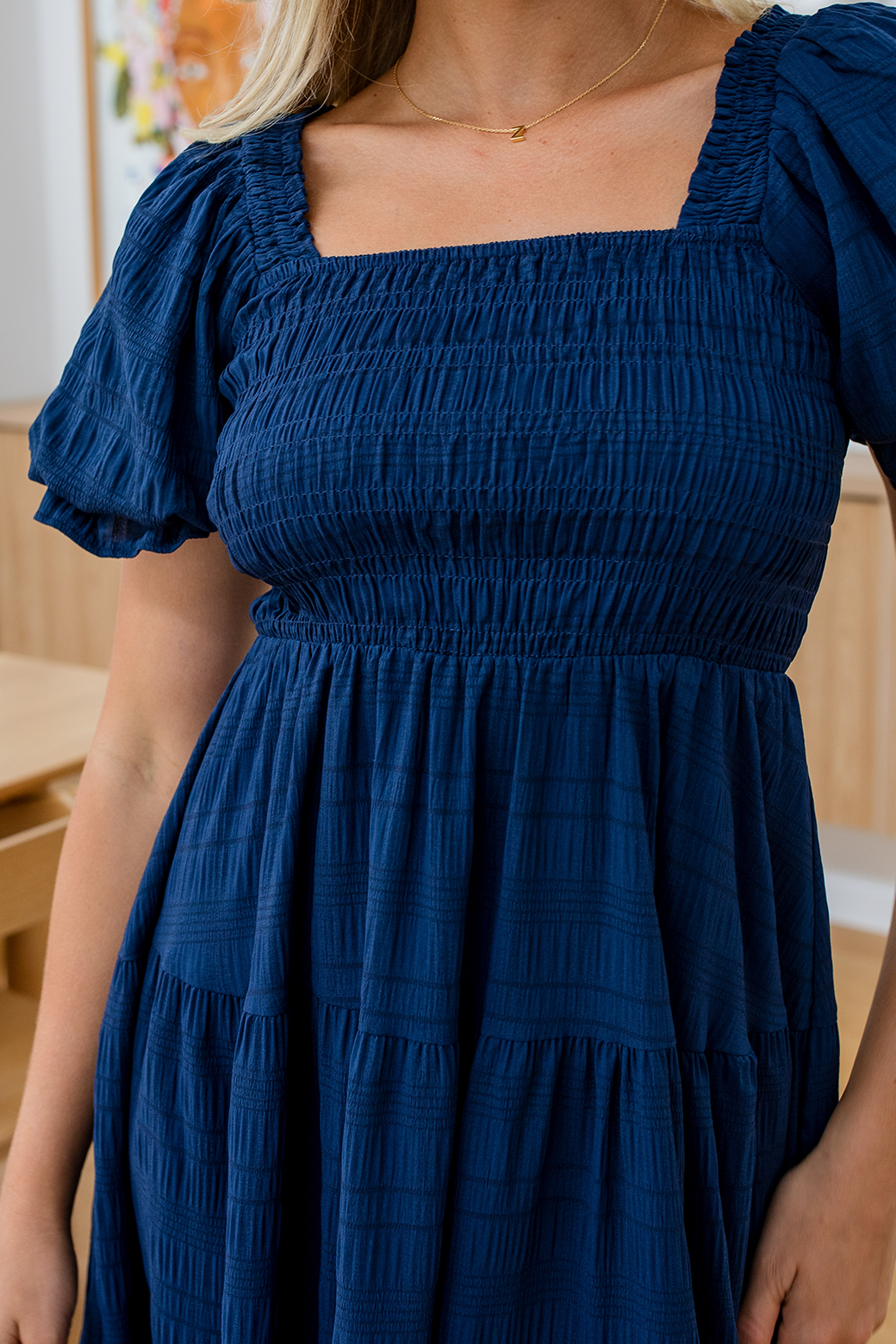 Farrah Midi Dress Navy