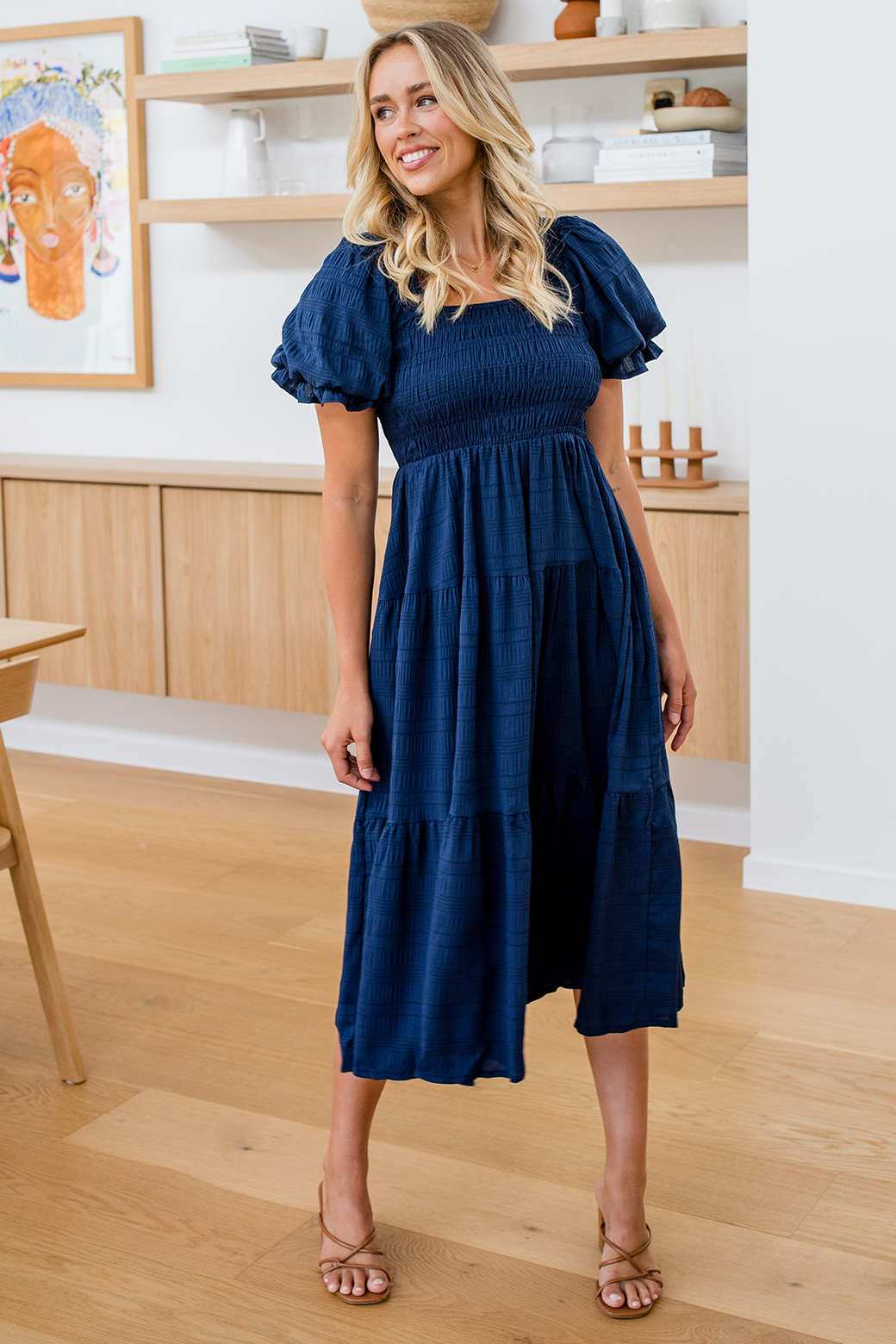 Farrah Midi Dress Navy