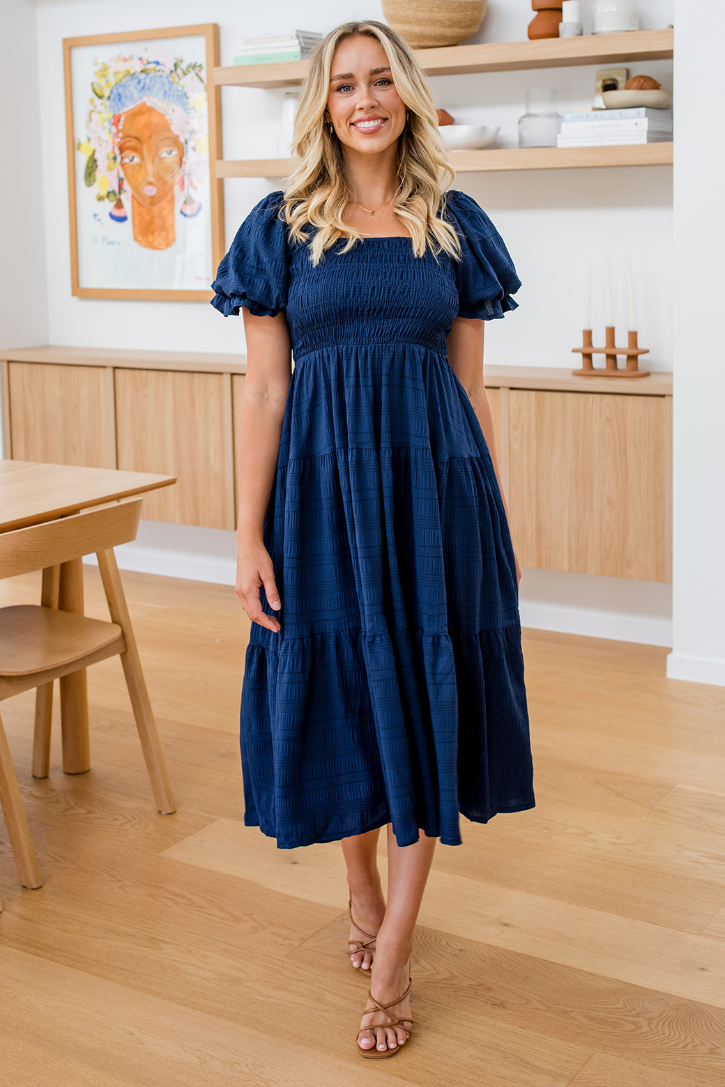 Farrah Midi Dress Navy